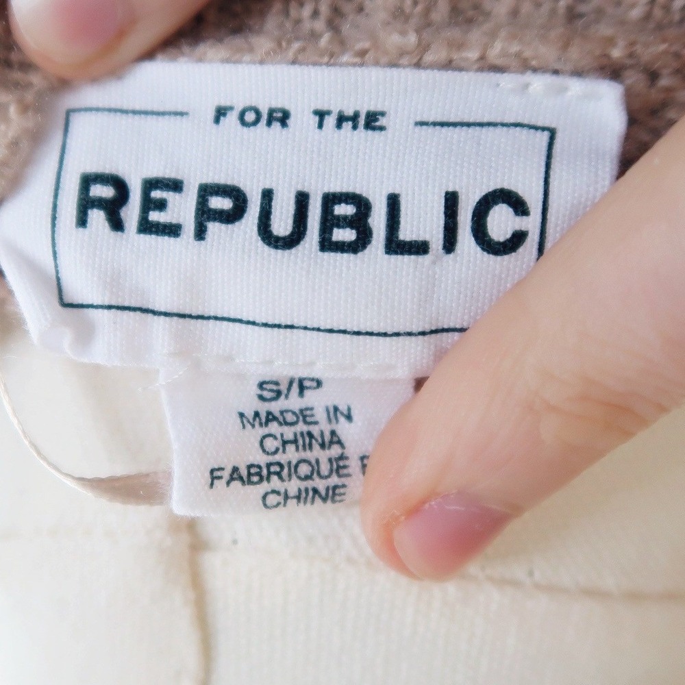 For the Republic Womens Longline Cardigan S Beige Button Oversized Sweater Layer - Picture 4 of 8